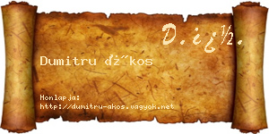 Dumitru Ákos névjegykártya